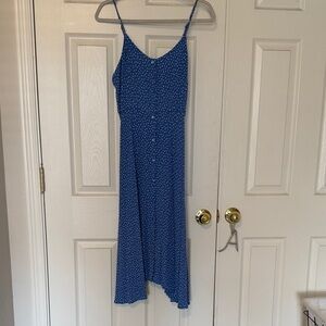 ROLLA'S Blue Polka Dot Midi Slip Dress
